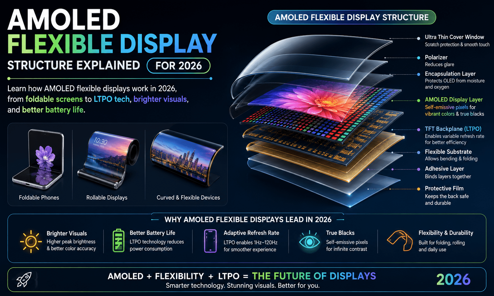 AMOLED Flexible Display Structure Explained for 2026