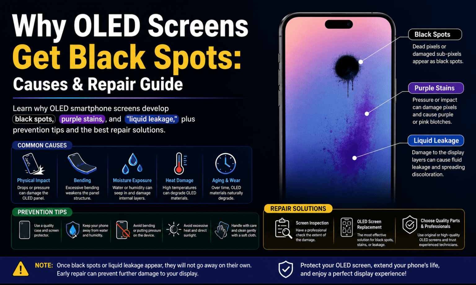 Why OLED Screens Get Black Spots: Causes & Repair Guide